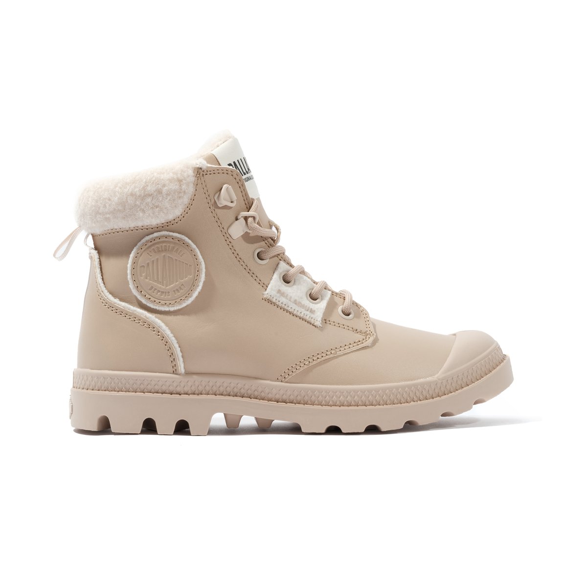 Boots en cuir Pampa Hi Snow Warm beige tan, PALLADIUM