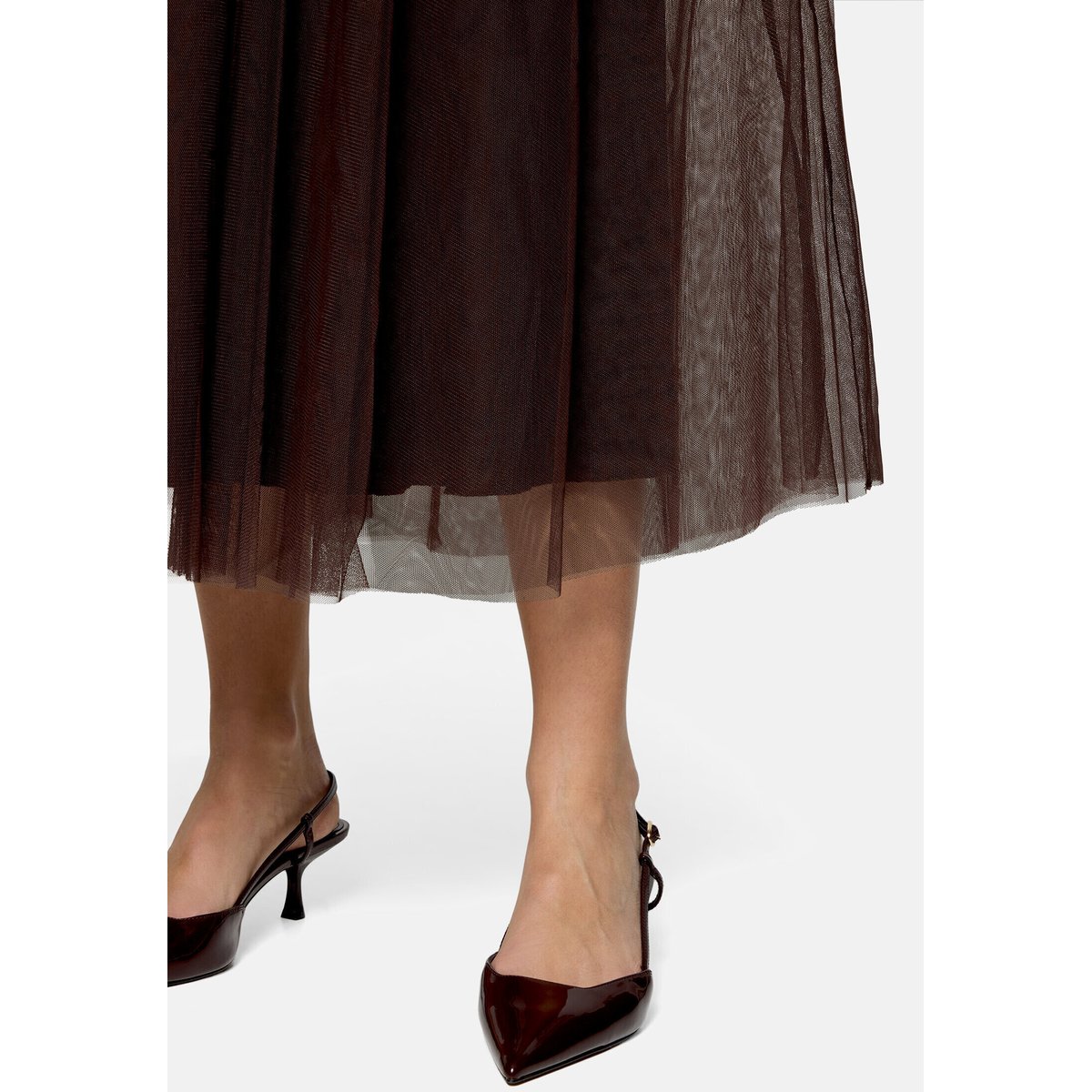 Jupe en tulle à taille élastique chocolate plum, ZERO