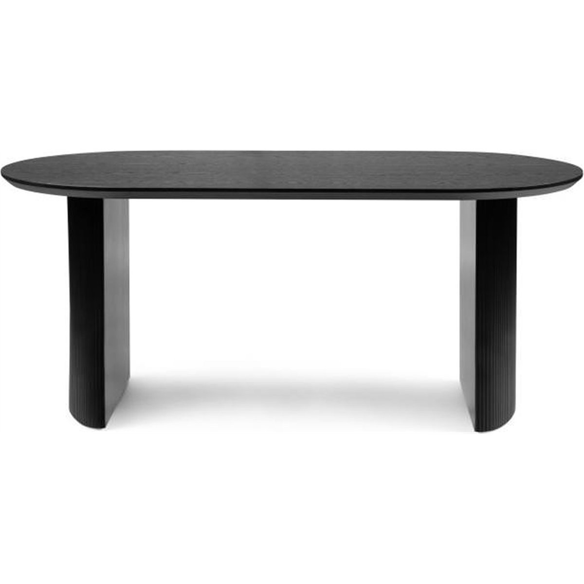 Table à manger ovale en bois cannelé noir, RECOLLECTION