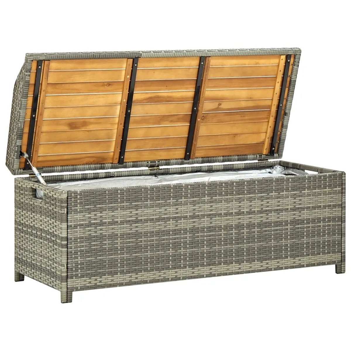 Banc de rangement de jardin gris clair, HOME MAISON