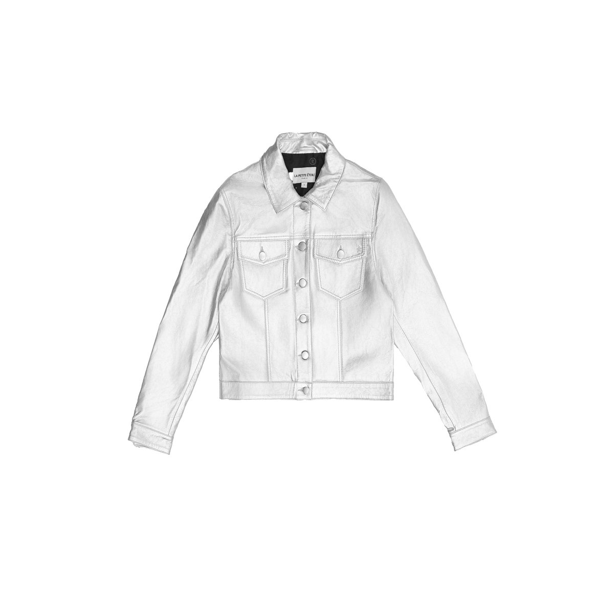 Veste col chemise uni FERENA 69-argent, LA PETITE ETOILE