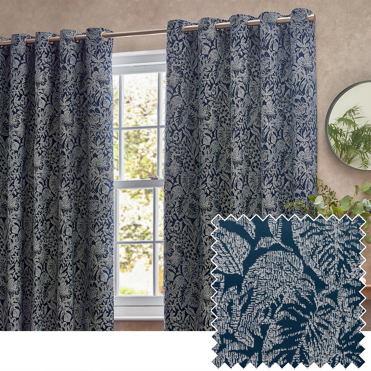 Bali Eyelet Curtains midnight blue, WYLDER