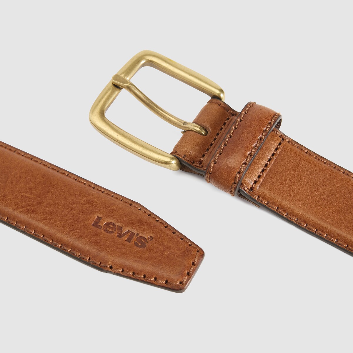 Cinto fino em pele FINN FEATHER castanho, LEVI'S