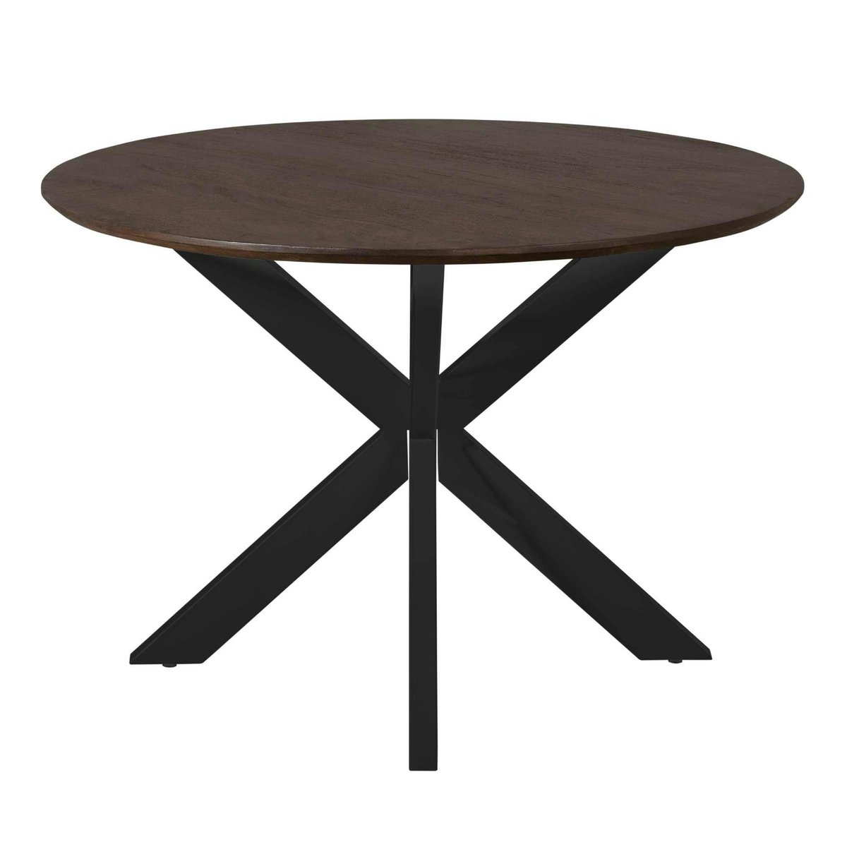 Table ronde 4 personnes bois/métal CORTINA marron / noir, PIER IMPORT