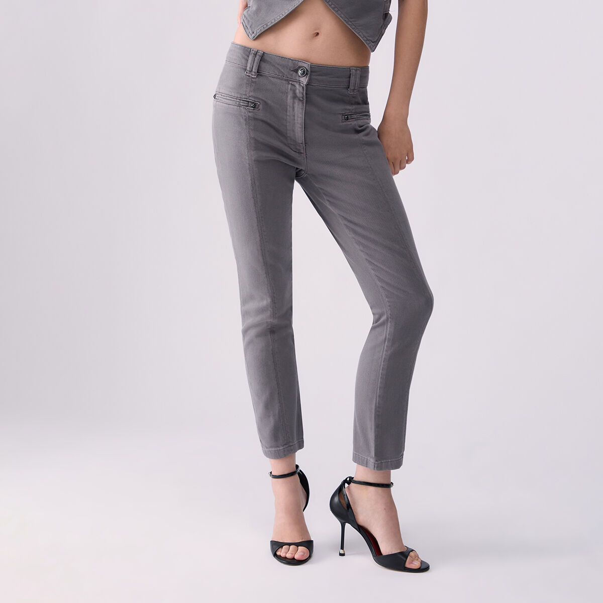 Pantalon slim-fit gris, LIU JO