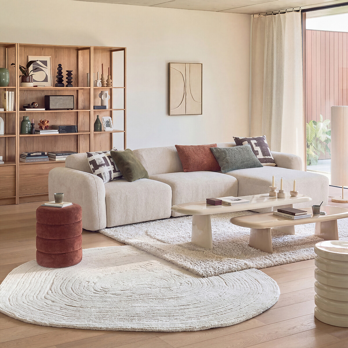 Zitelement voor modulaire bank, jacquard chenille, AMAD parel, LA REDOUTE INTERIEURS