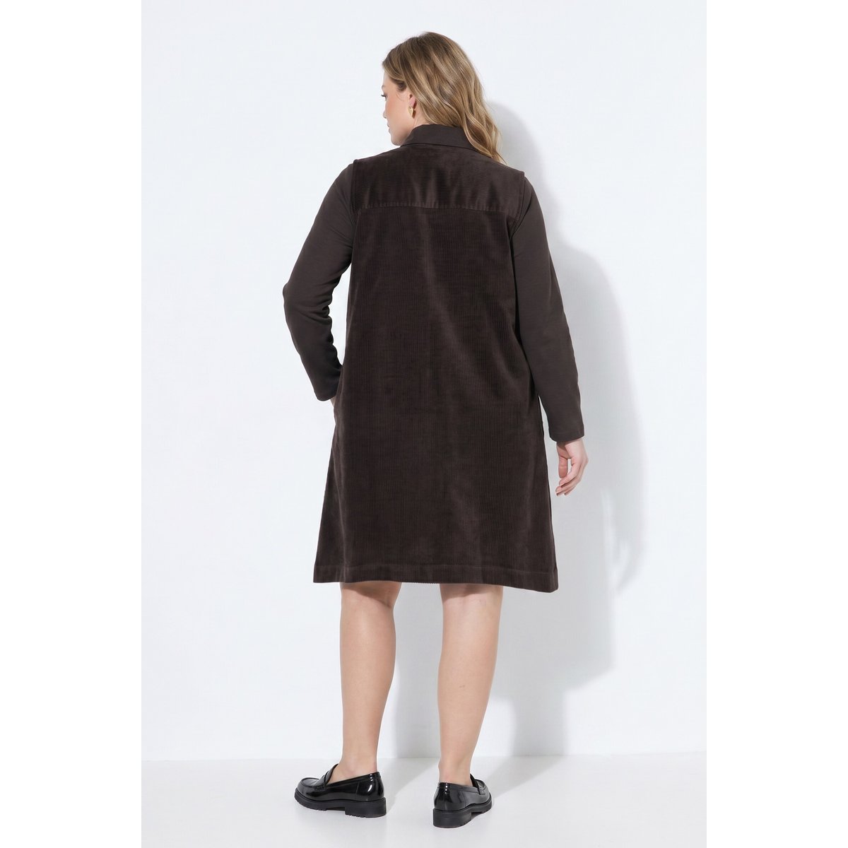Robe en velours sans manches noir marron, ULLA POPKEN