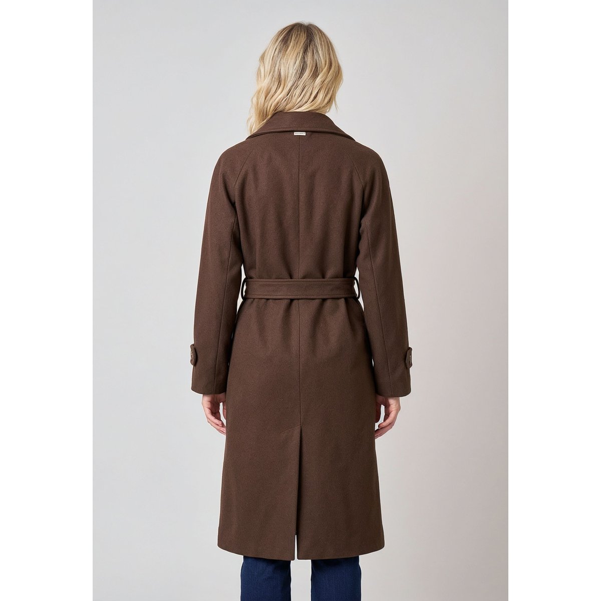 Manteau style trench long femme LINKARA marron, DEELUXE