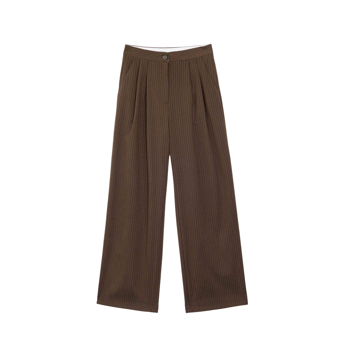 Pantalon droite uni PAOLINE 16-marron/ecru, LA PETITE ETOILE