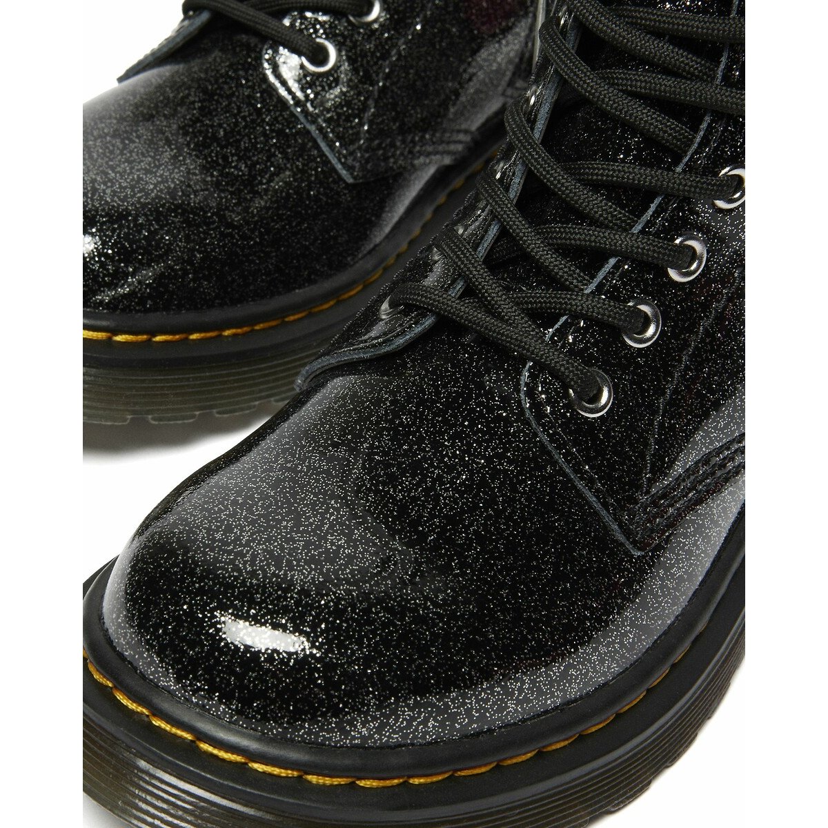 1460 Junior leren boots Glitter Patent zwart, DR. MARTENS