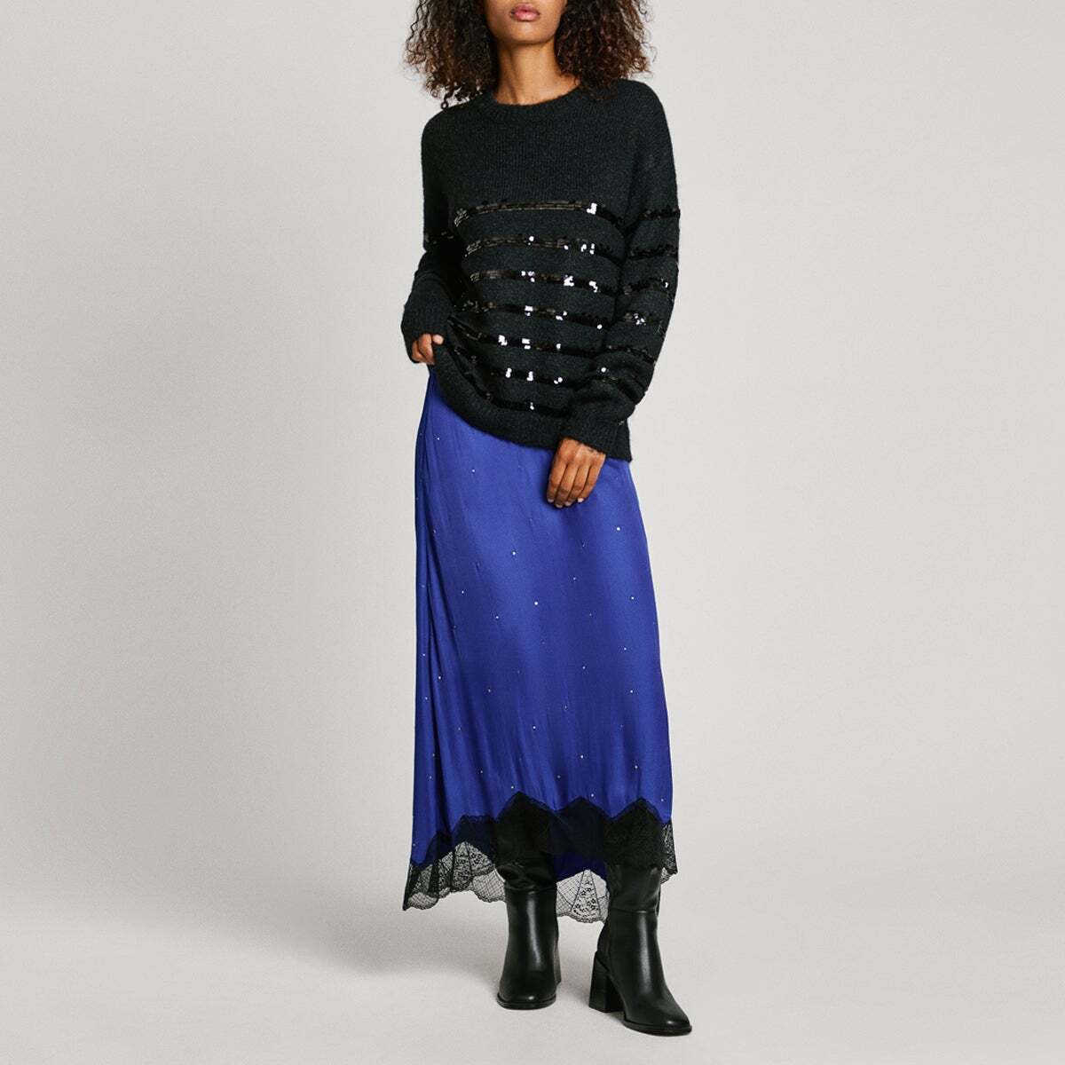Pull À Sequins En Maille noir, PEPE JEANS