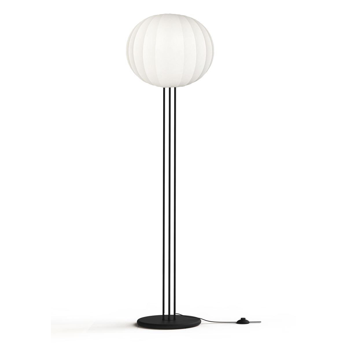 Lampadaire design en métal scandinave, BELOUNE noir, ALUMINOR