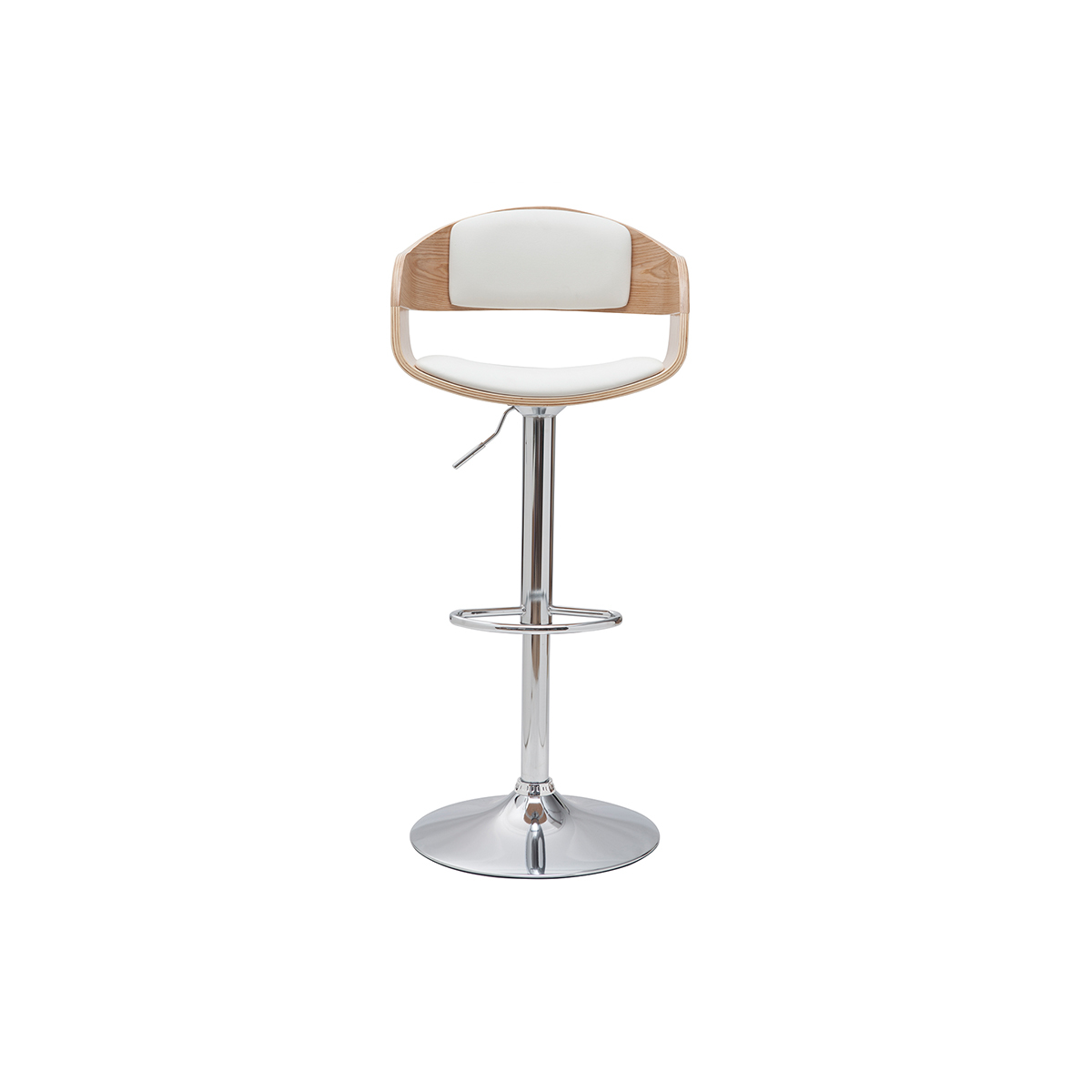 Tabouret de bar design réglable EUSTACHE blanc, MILIBOO
