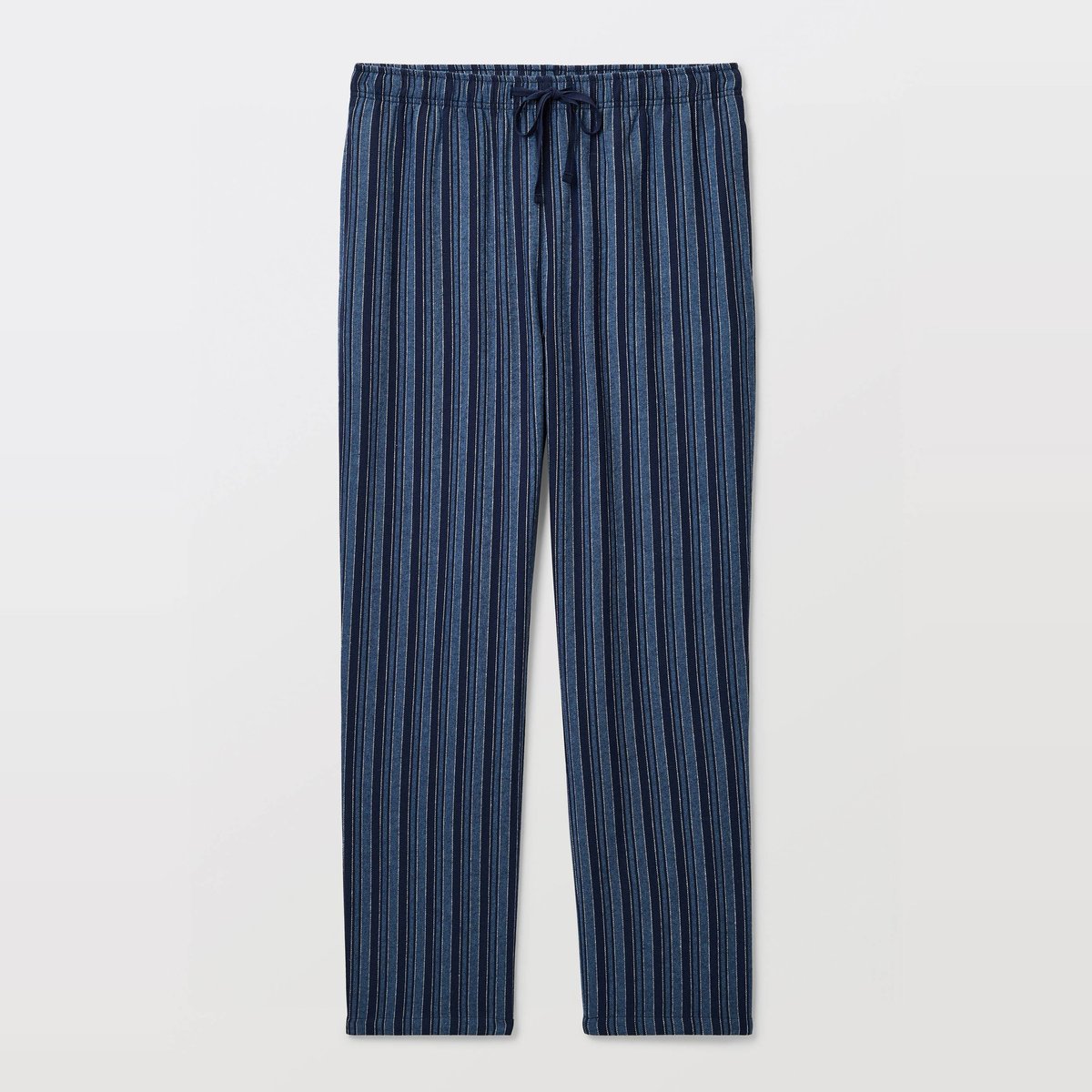 Pantalon en flanelle de coton marine, MONOPRIX