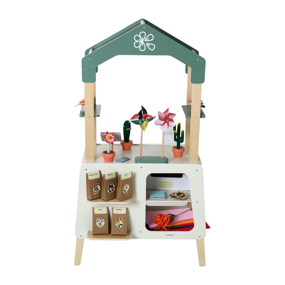 Atelier du fleuriste en bois FSC® vert, VERTBAUDET