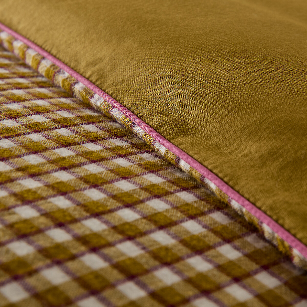 Housse de couette gaze de coton/coton lavé, Ninon carreaux vichy, LA REDOUTE INTERIEURS
