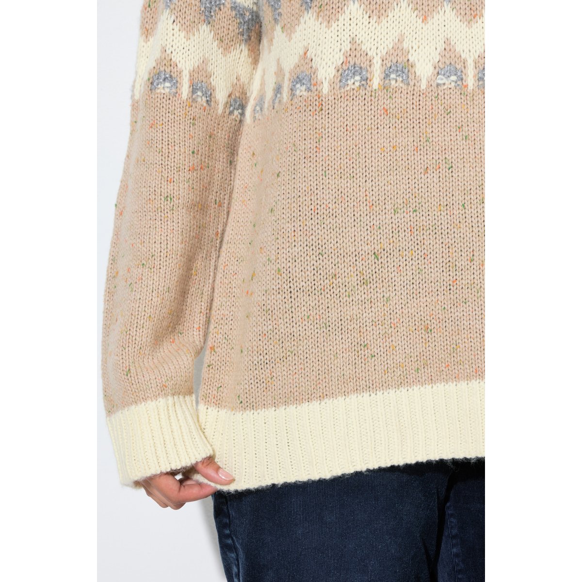 Pull motif norvégien beige mélangé, ULLA POPKEN