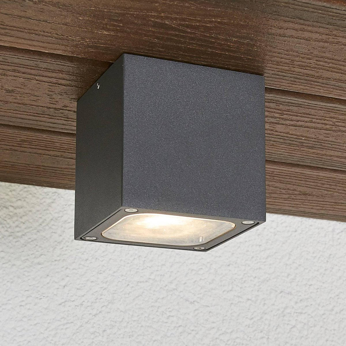 Plafonnier extérieur en aluminium moderneLED gris foncé, clair, LUCANDE