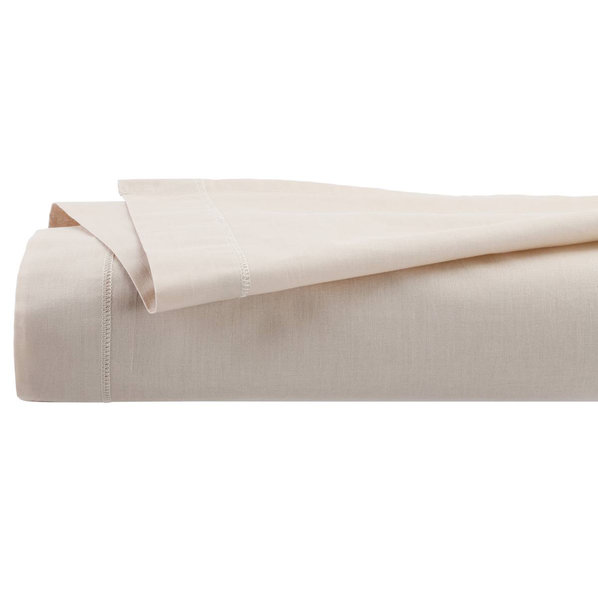 Drap plat 100% coton CARINA beige lin, ATMOSPHERA