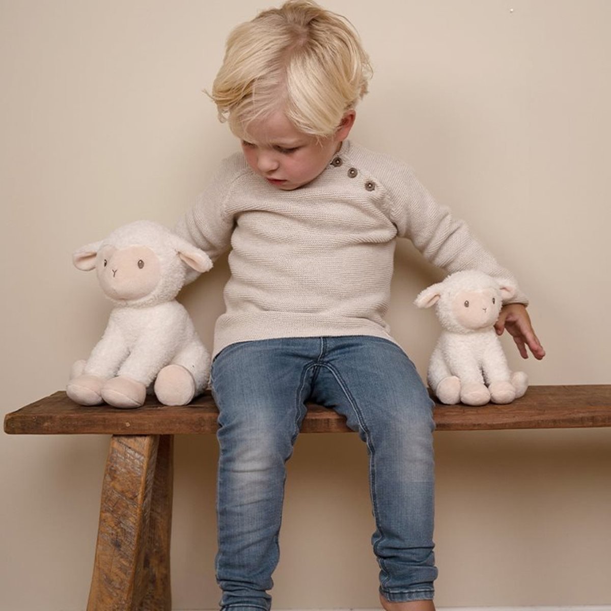 Peluche Mouton blanc, marron, LITTLE DUTCH