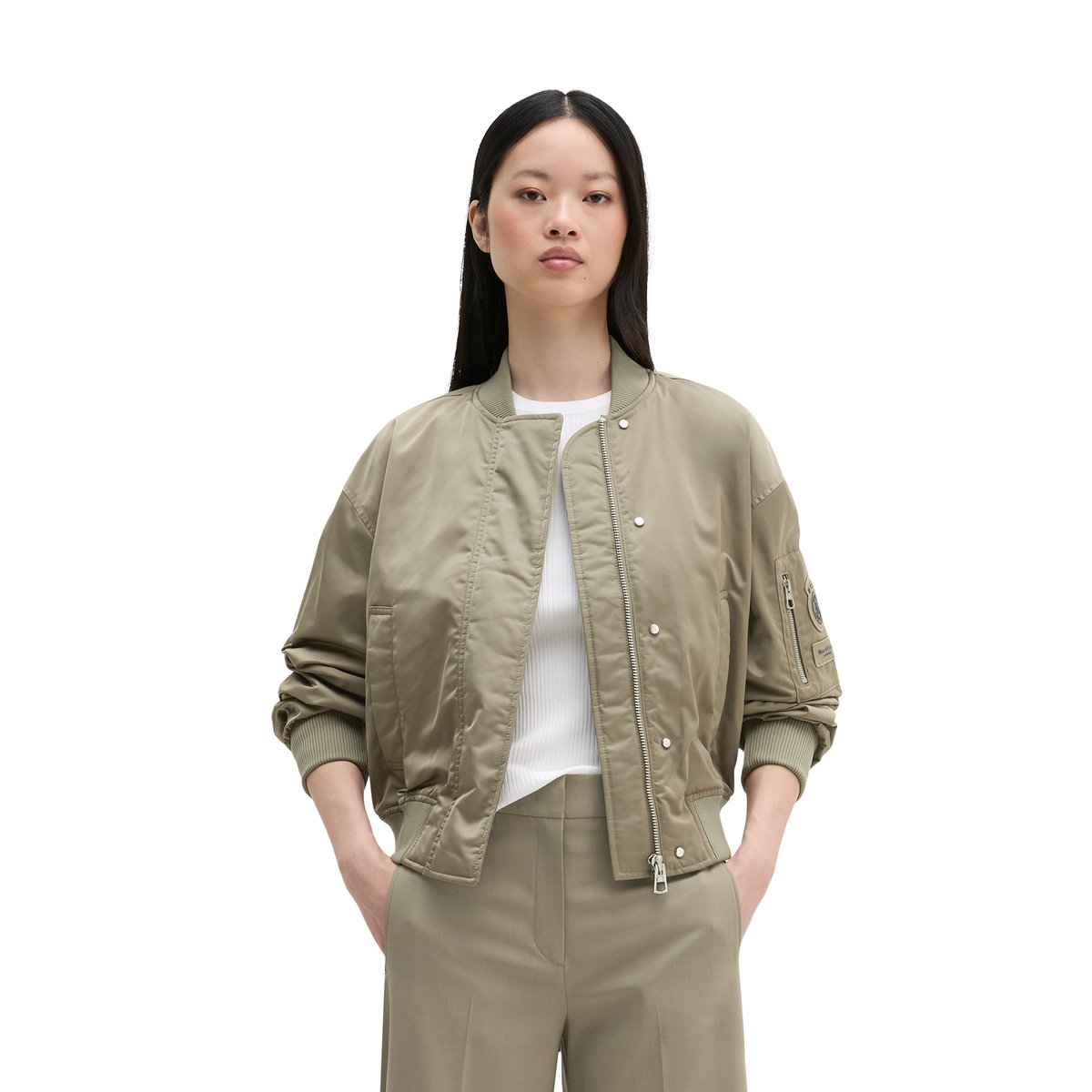Blouson DFB Travel Collection en sergé de polyester recyclé khaki, MARC O'POLO