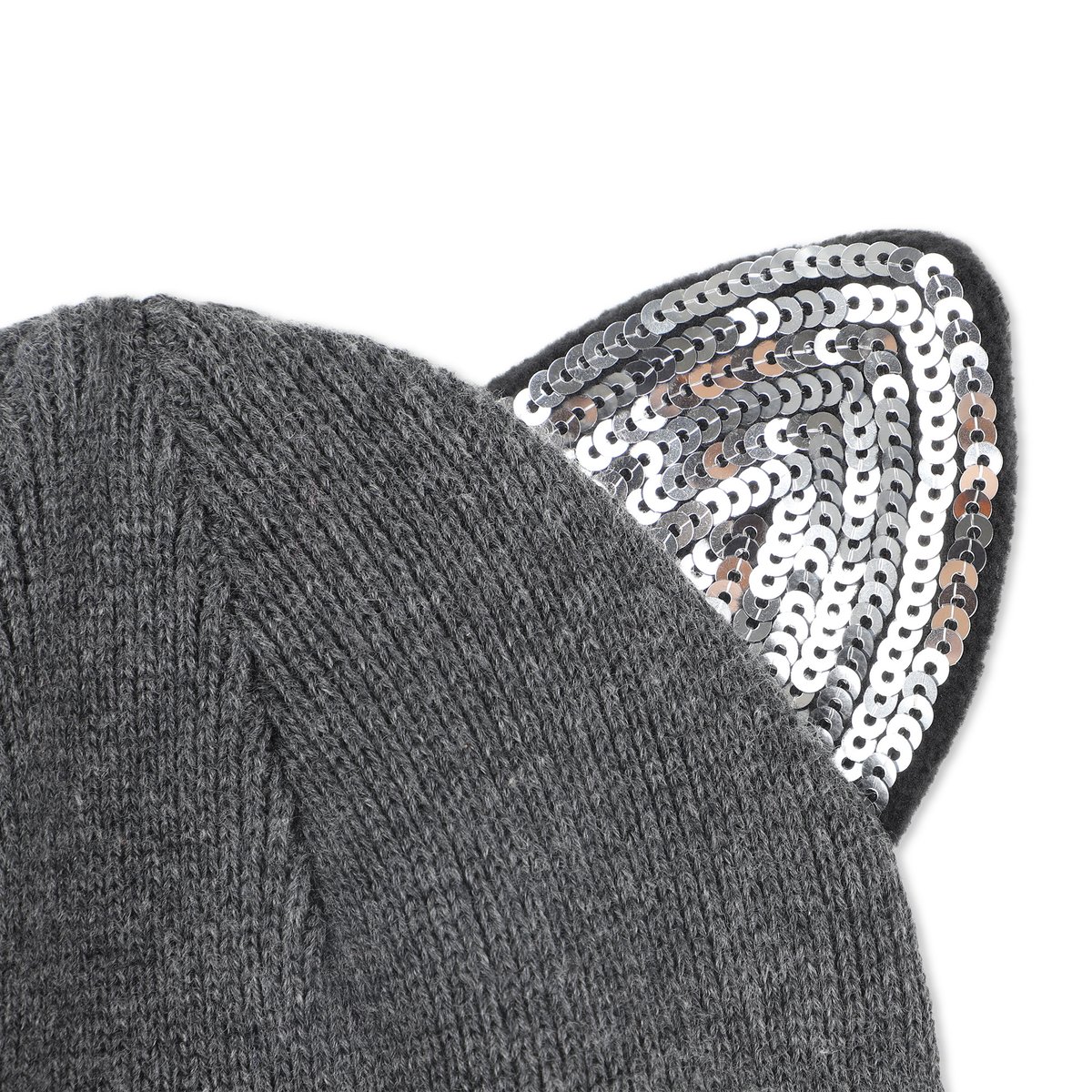 Chapeau tricoté avec une oreille élégante anthracite chine, KARL LAGERFELD KIDS