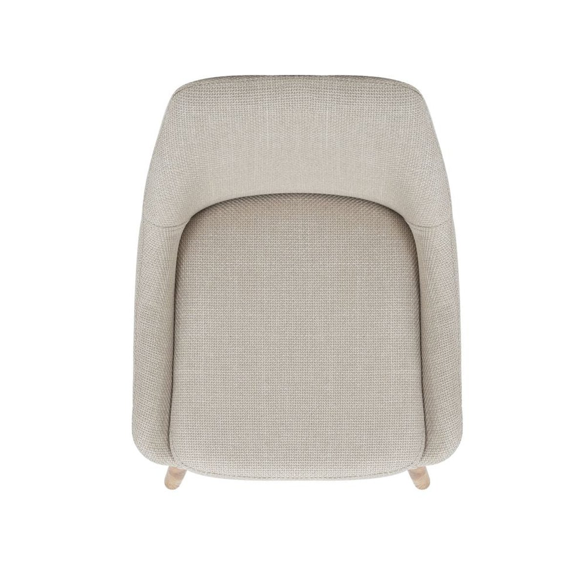 Chaise snack en tissu crème pied chêne ecru, ZAGO