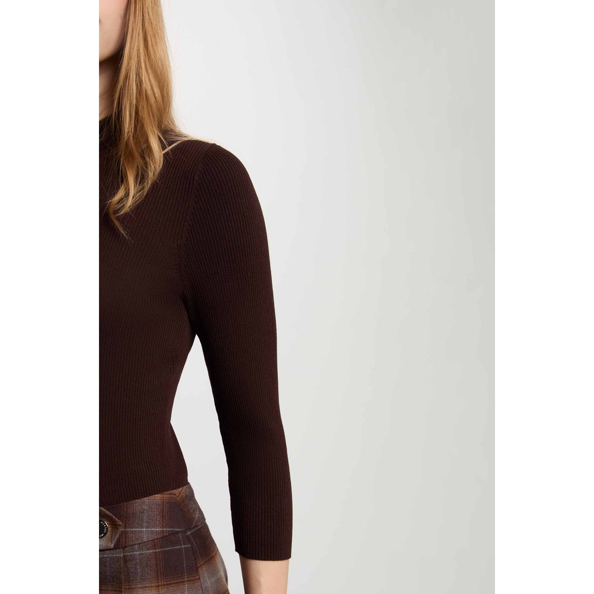 Robe courte col montant multicolore, MORGAN
