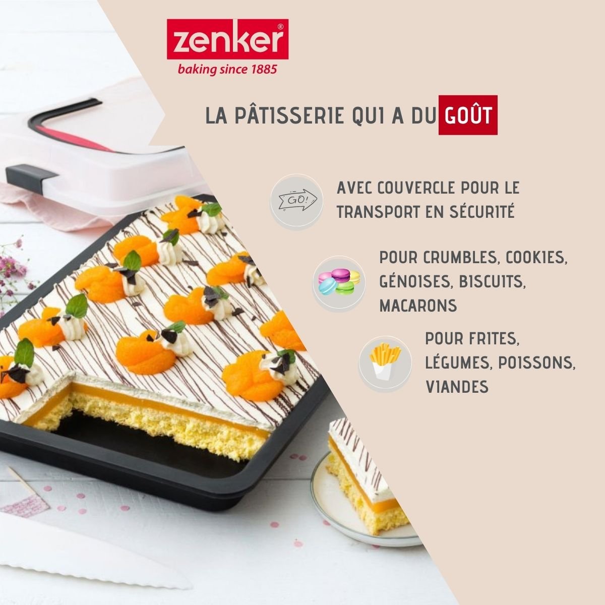 Ensemble de 2 Plaques 42 x 29 cm avec couvercle SPECIAL TO GO noir, ZENKER
