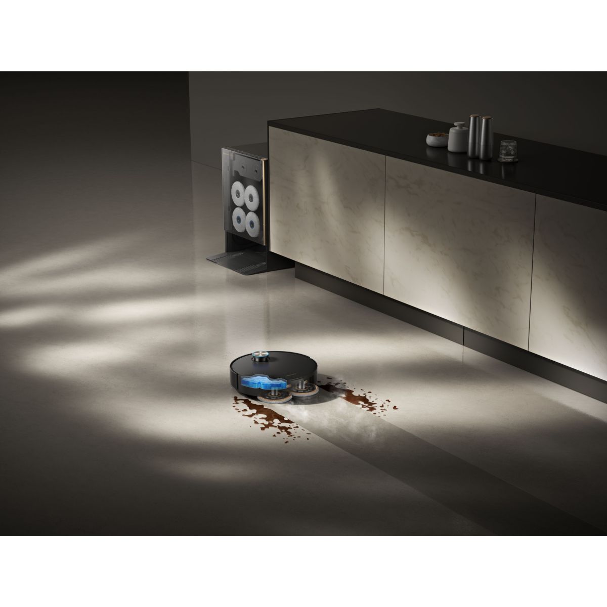 Robot Aspirateur Laveur MatriX10 Ultra noir avec serpillères auto-interchangeables couleur unique, DREAME