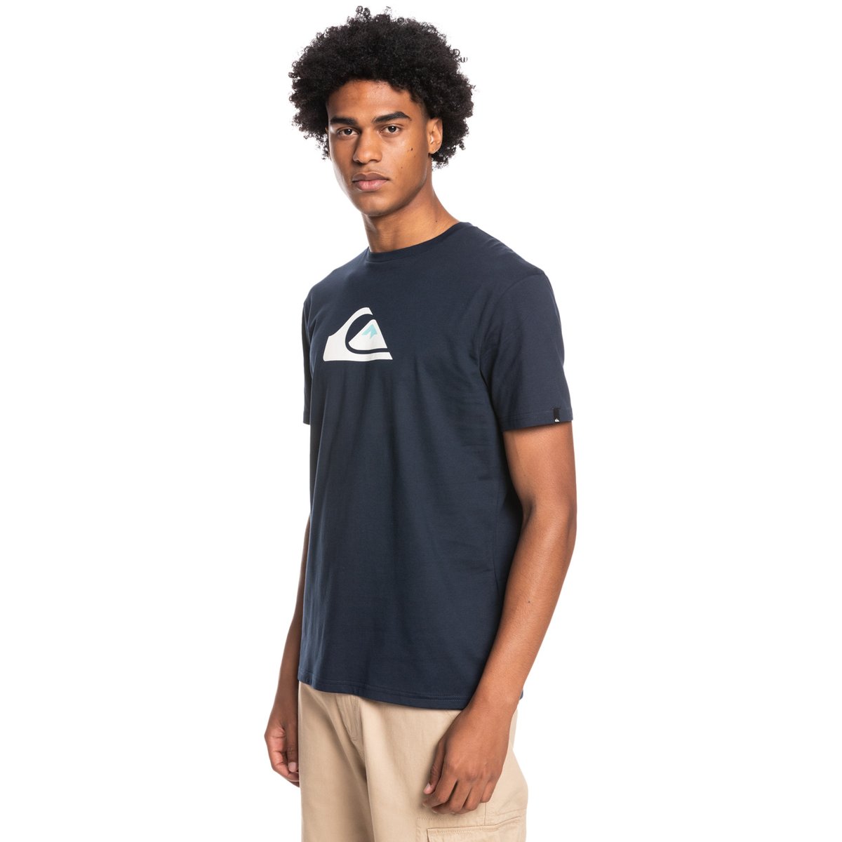 T-shirt à manches courtes col rond logo bleu marine, QUIKSILVER
