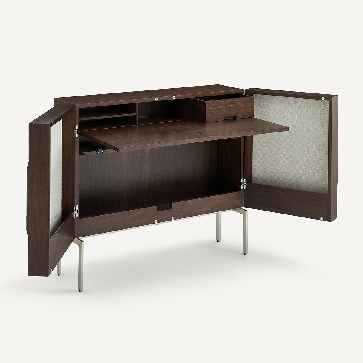 Omid Walnut Veneer Low Cabinet/Hideaway Desk walnut, AM.PM