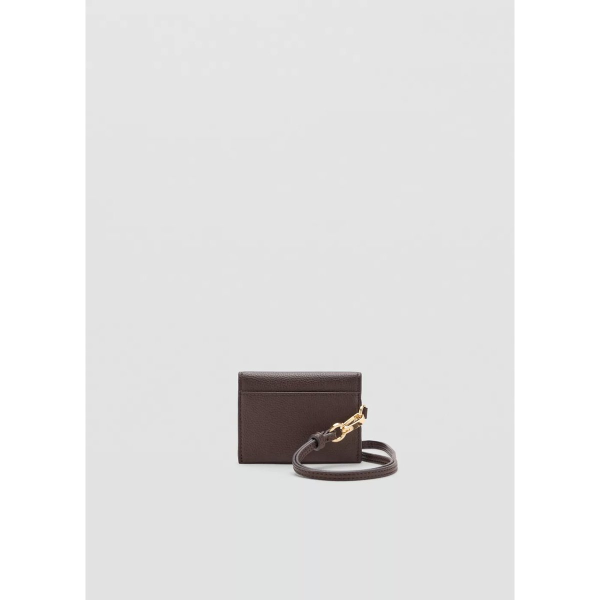 Porte-cartes à rabat avec bouton en forme de bijou chocolat, MANGO