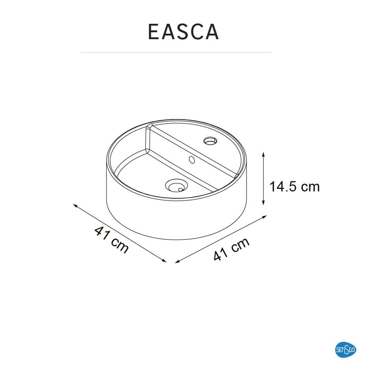 Vasque à poser en céramique, EASCA blanc, SENSEA