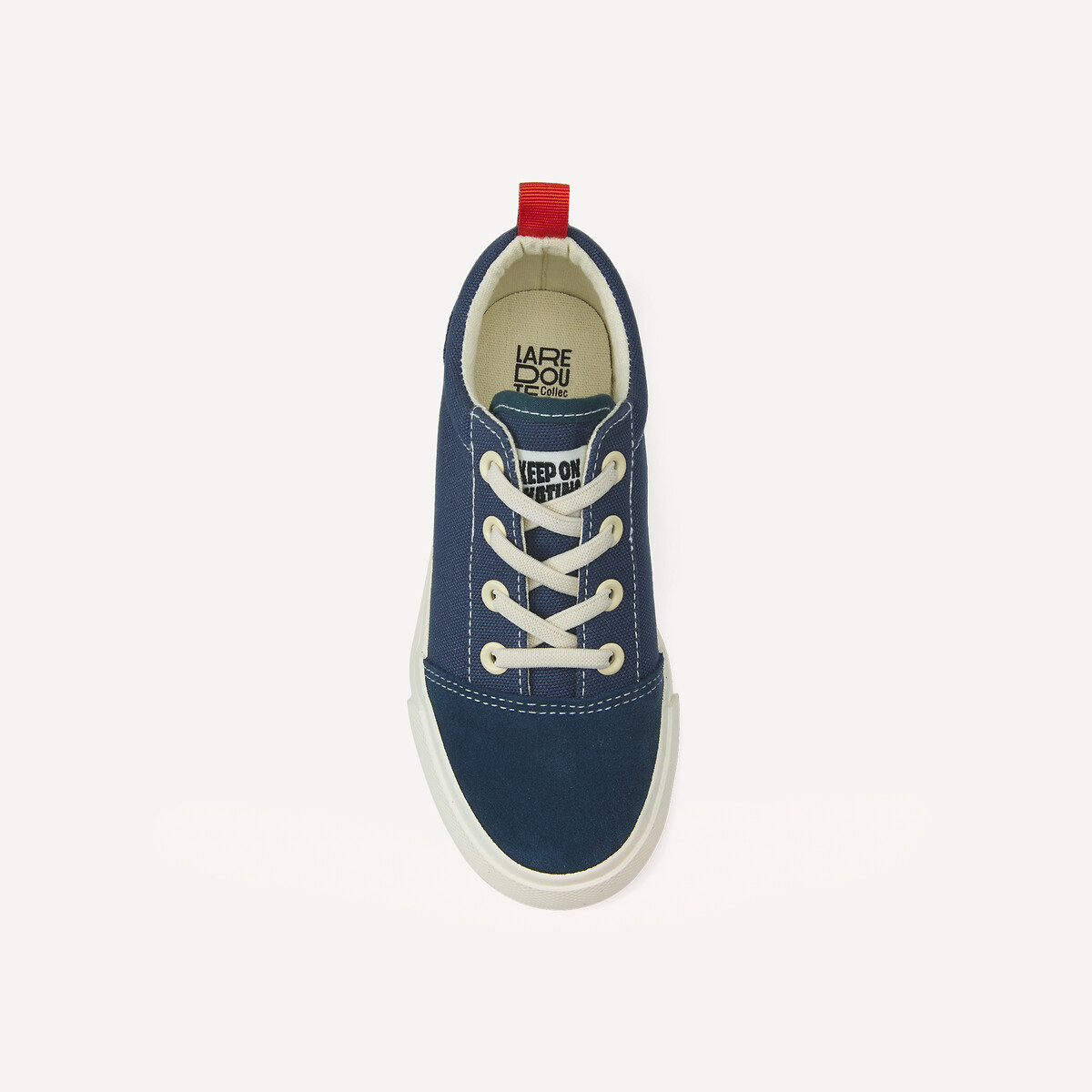 Canvas sneakers met elastische veters blauw, LA REDOUTE COLLECTIONS