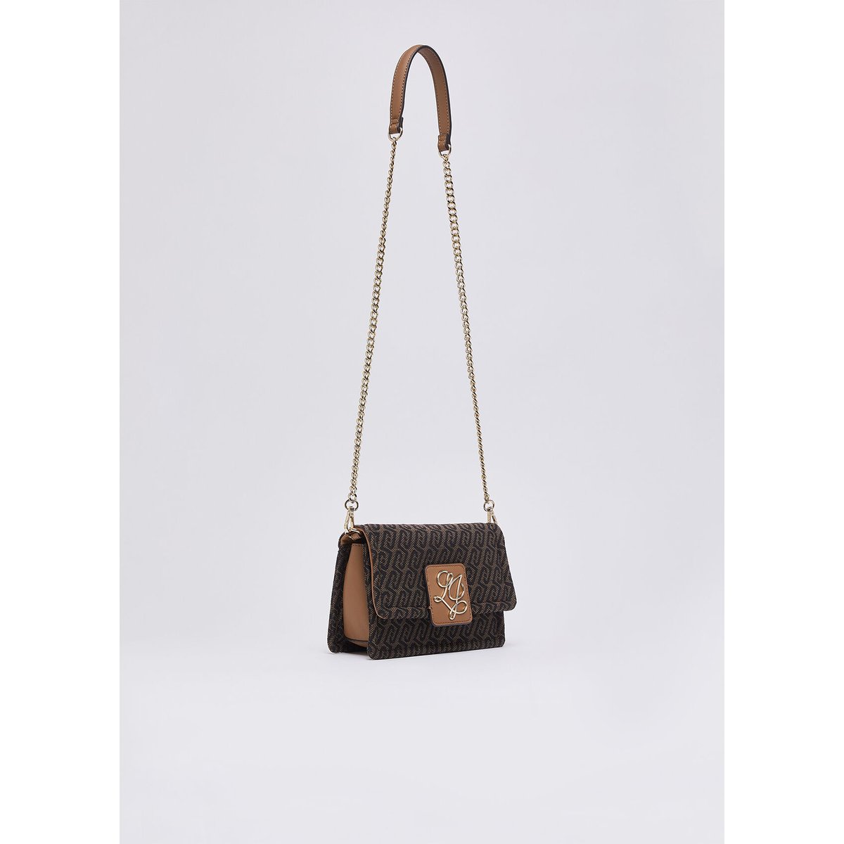 Sac banane monogramme jacquard marron foncé, LIU JO