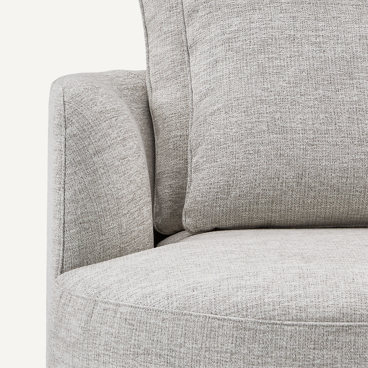 Demi-canapé gauche, arrondi, modulable en toile jaspée, TIBERIO gris/blanc, AM.PM