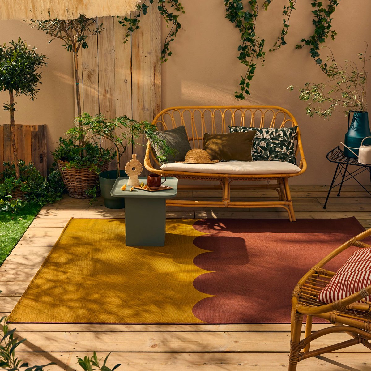 Tapis extérieur moderne bicolore RIVIERA marron, NAZAR RUGS