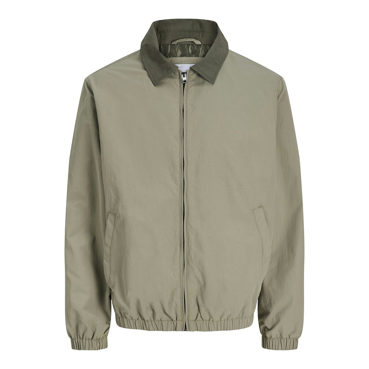 Veste zippée à col kaki, JACK & JONES