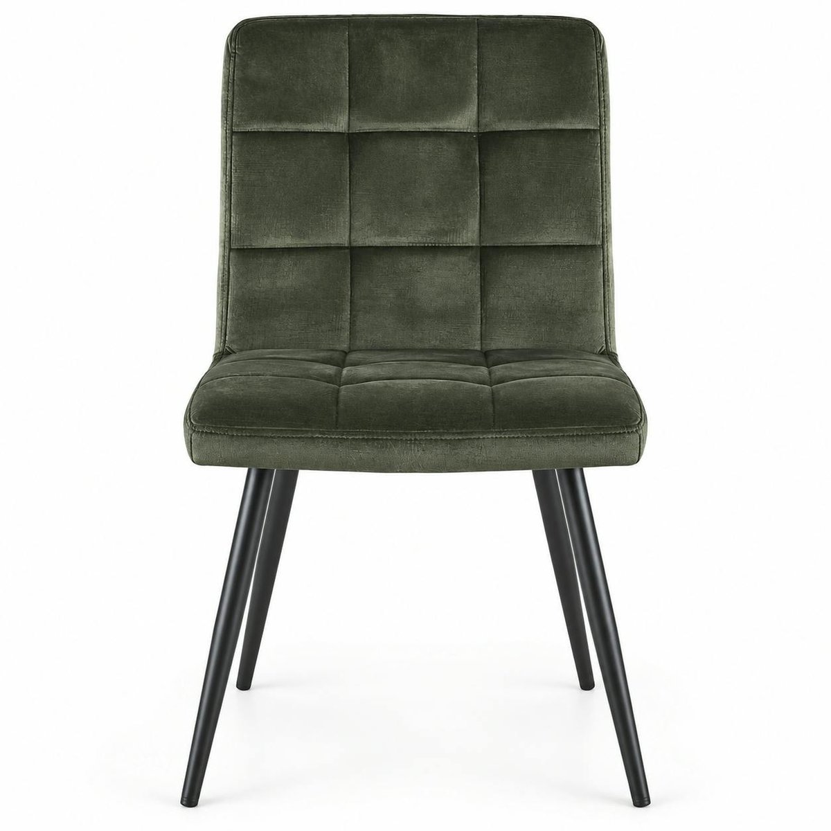 Chaise en velours capitonné (lot de 2) MALMOE kaki, PIER IMPORT