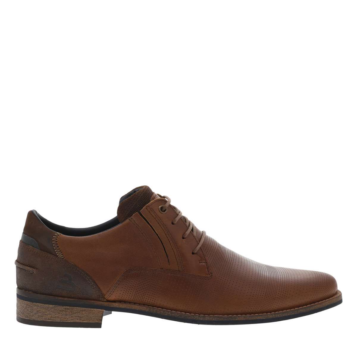 Derbies cuir talon plat marron, BULLBOXER