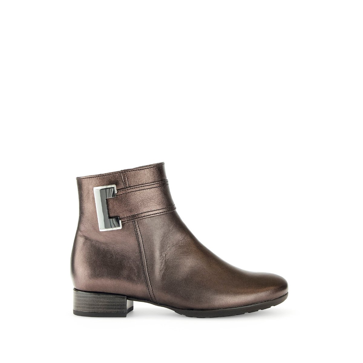 Bottines en cuir à talon décroché block bronze, GABOR