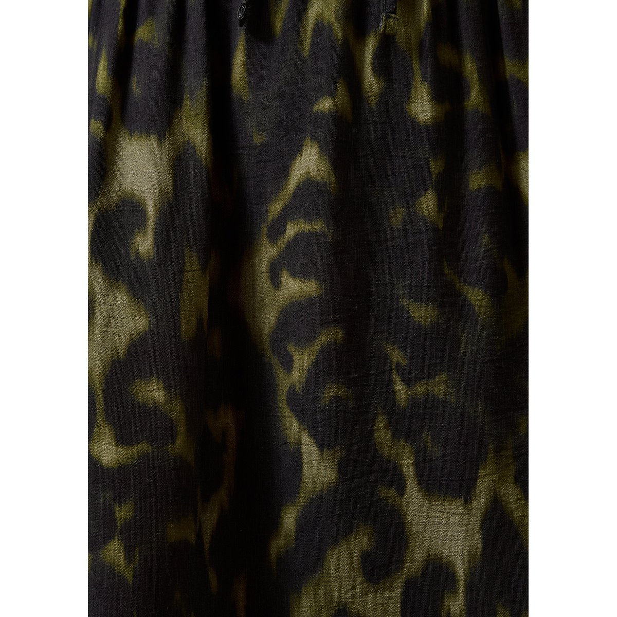 Robe longue ample manches longues imprimée kaki, LA FEE MARABOUTEE