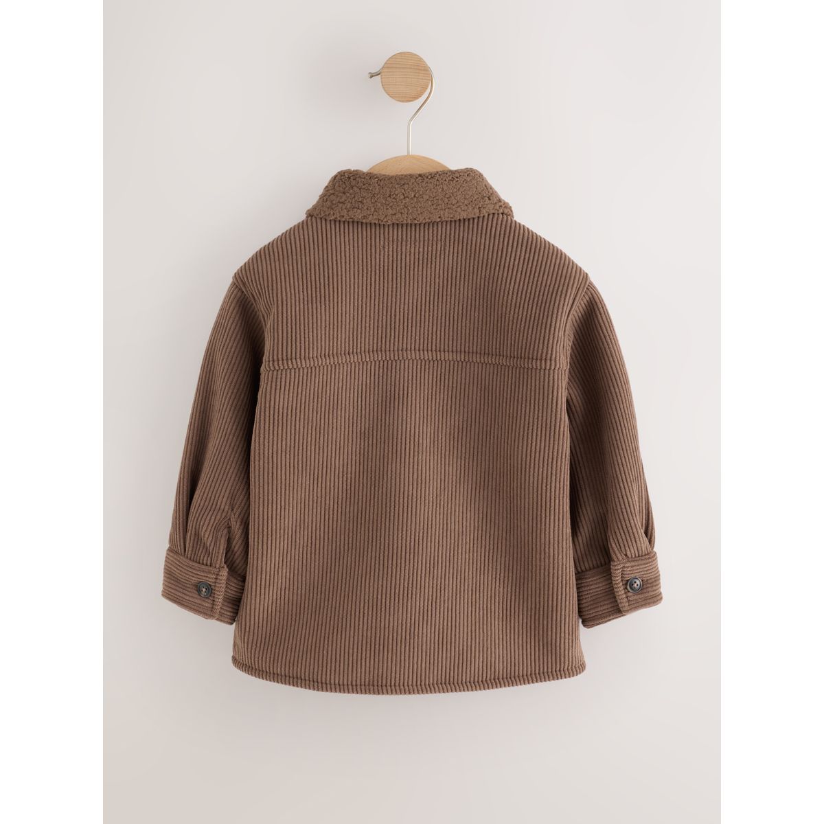 Veste-chemise en velours côtelé doublé marron chocolat, NEXT