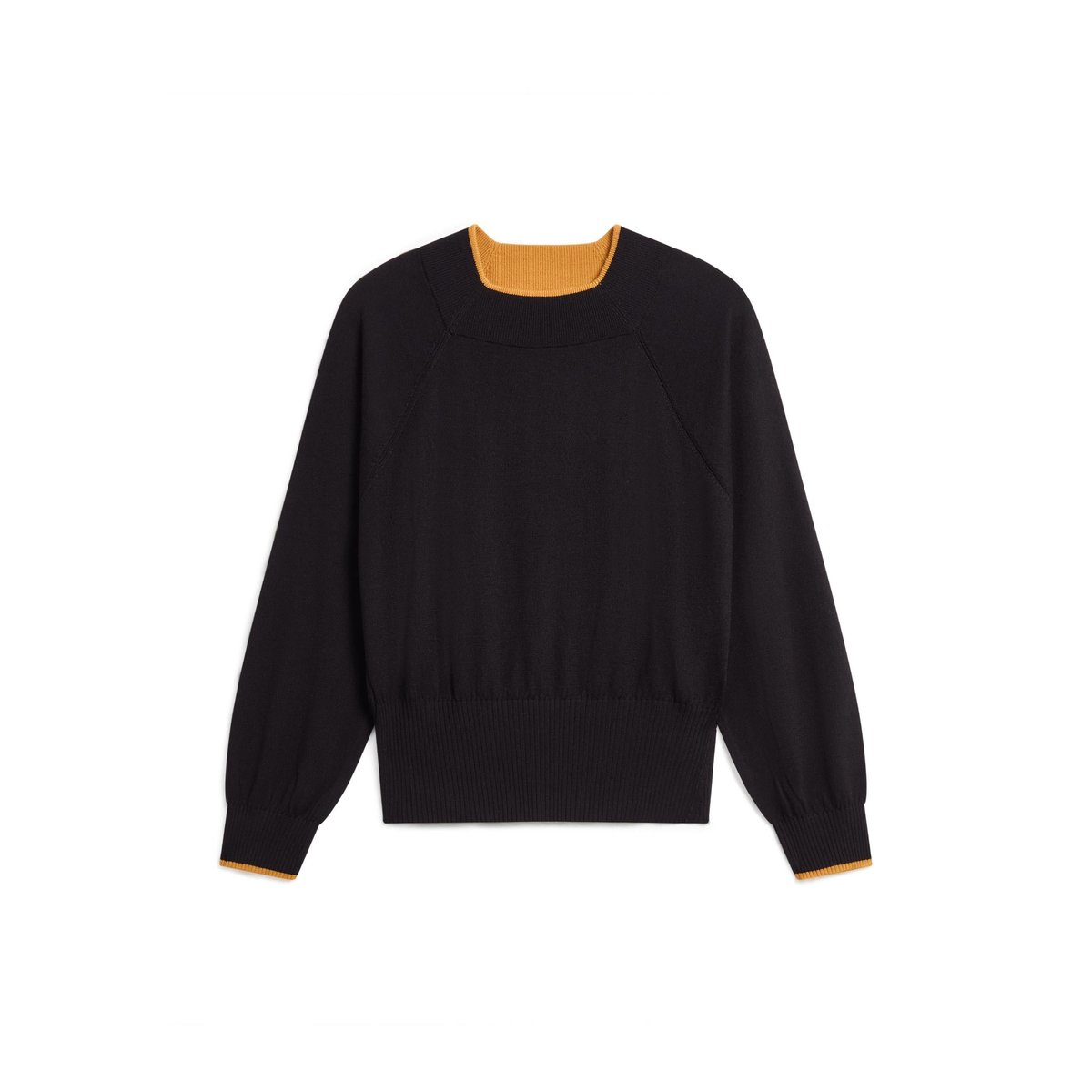 Pull col rond en laine mérinos noir, RODIER