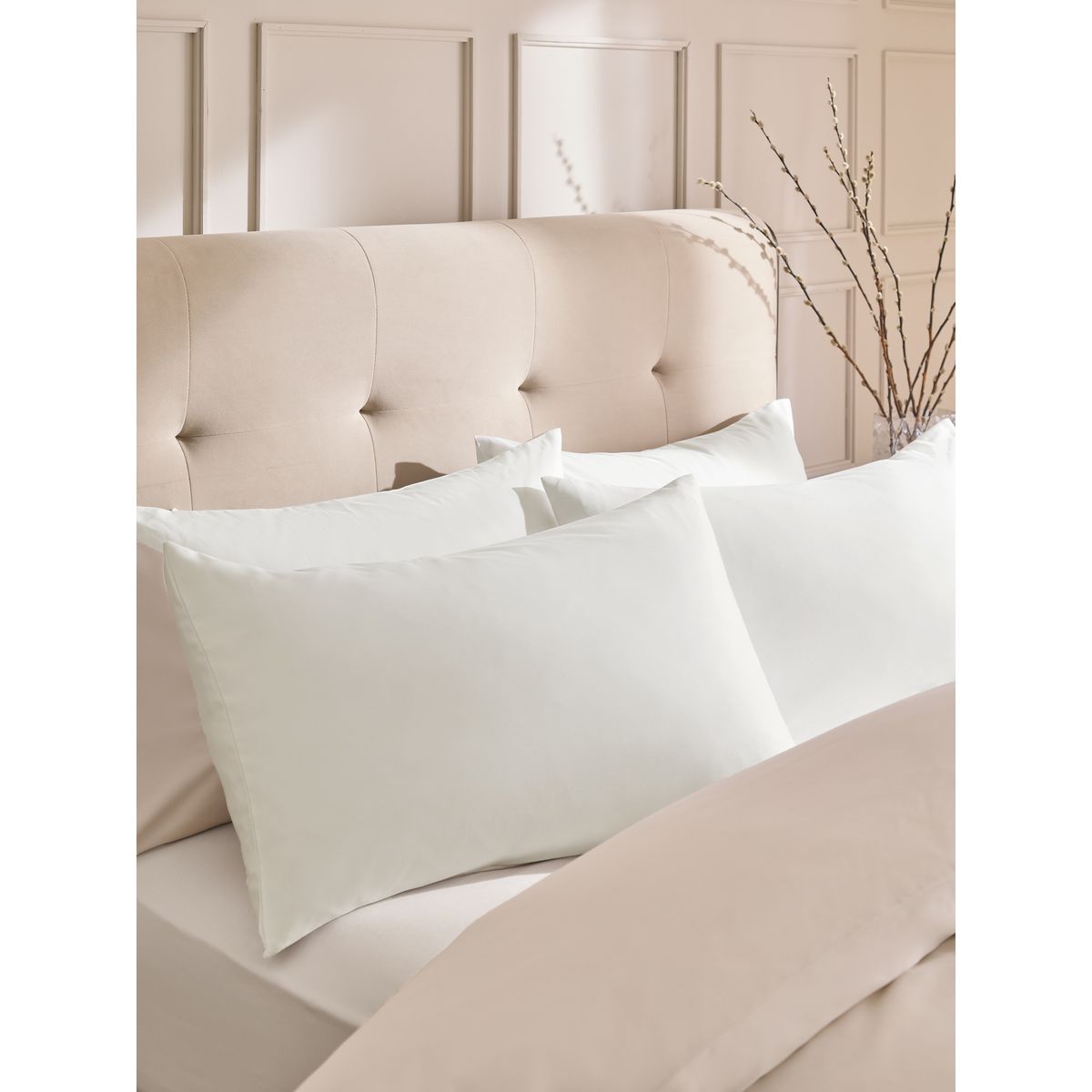 Taie oreiller 200 fils coton, lot de 2 blanc, NEXT