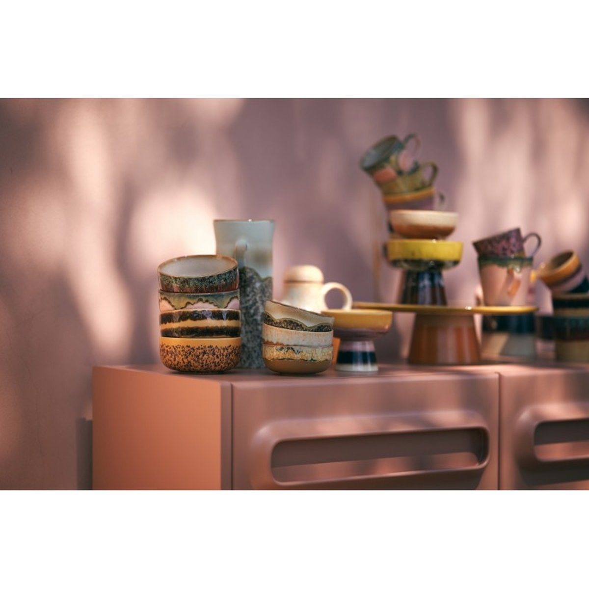 Bol sur pied céramique tapas Lush rose nude, HKLIVING