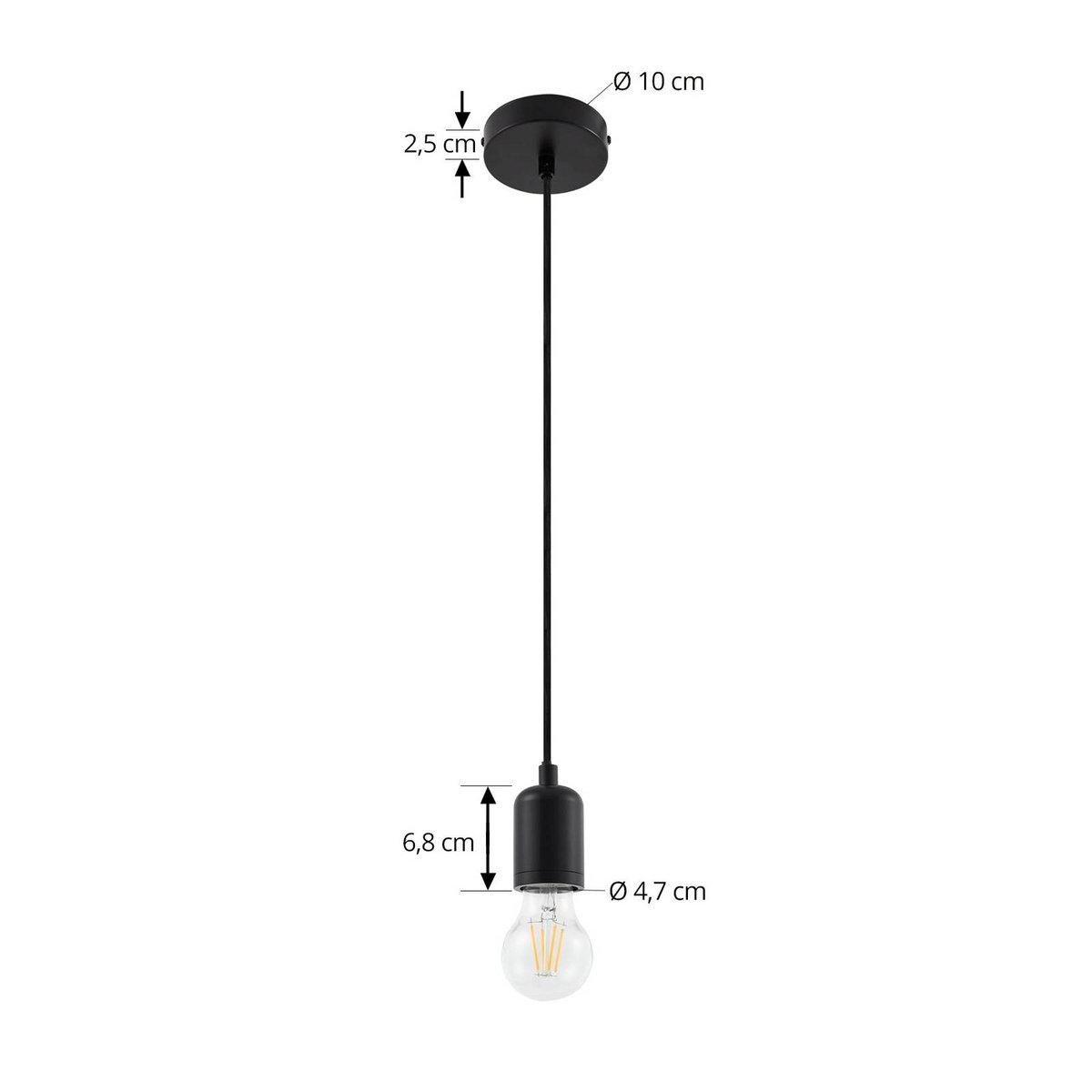 Suspension en aluminium moderne, Hattie noir, LINDBY