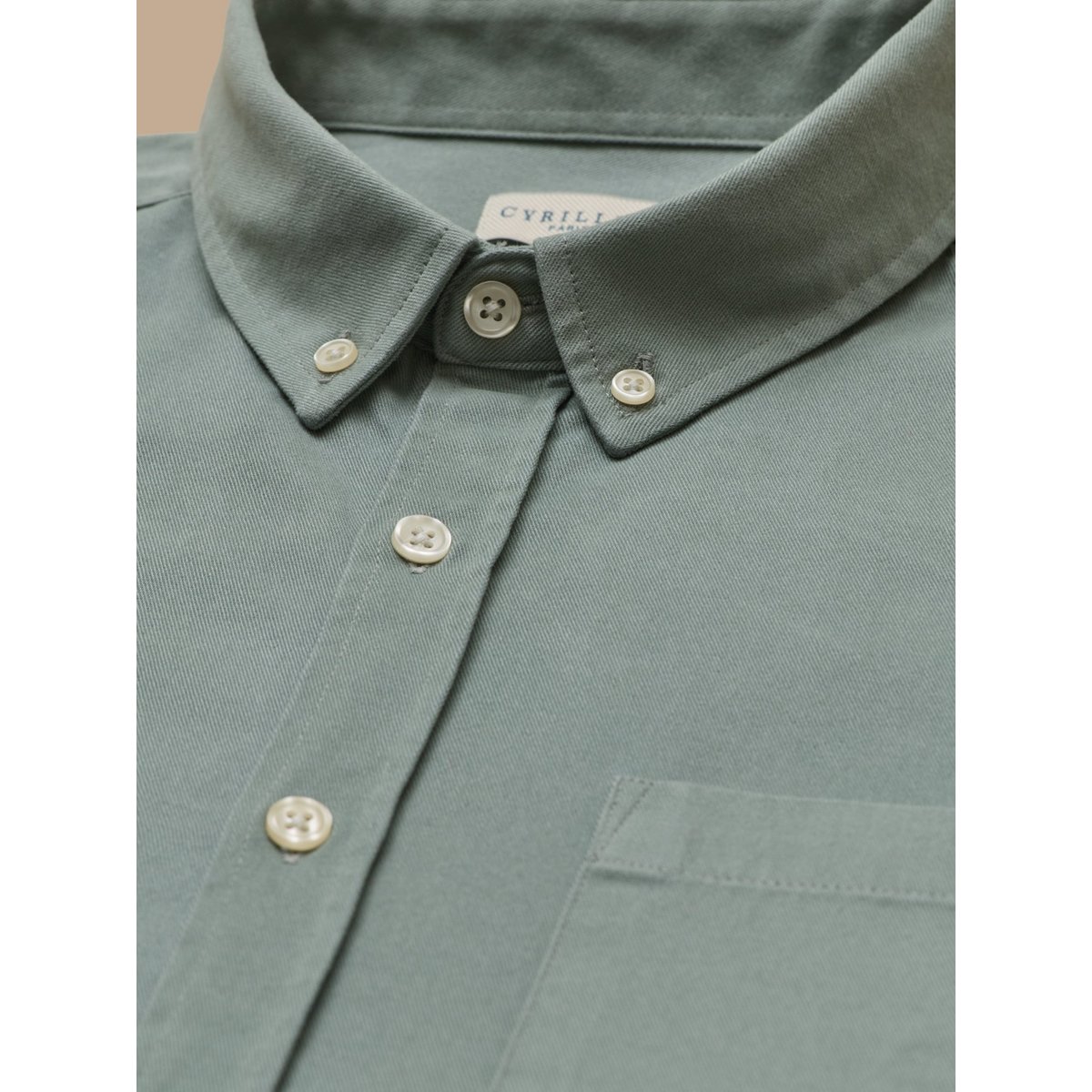 Chemise twill délavé - coupe contemporaine celadon, CYRILLUS