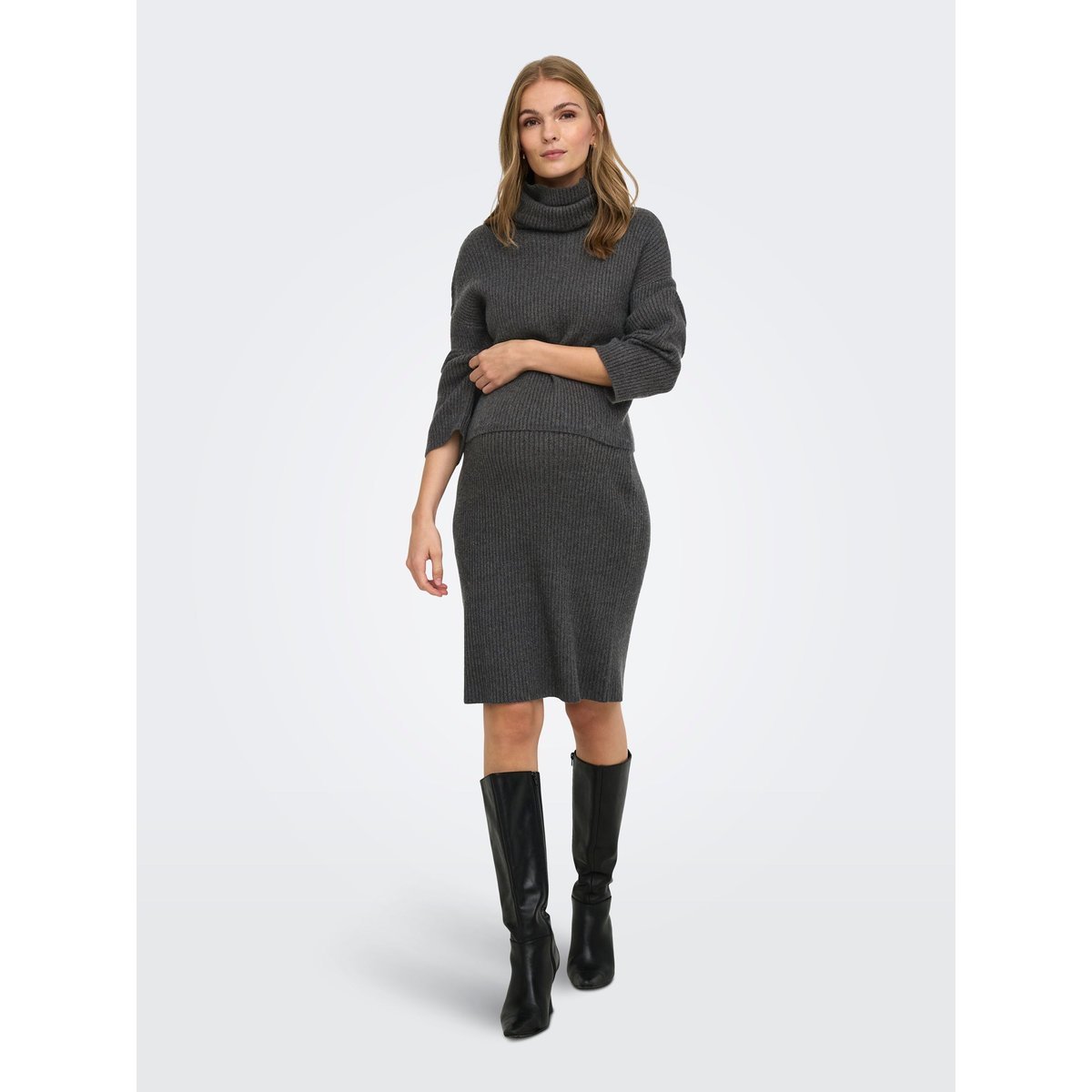 Pull En Maille dark grey melange, ONLY